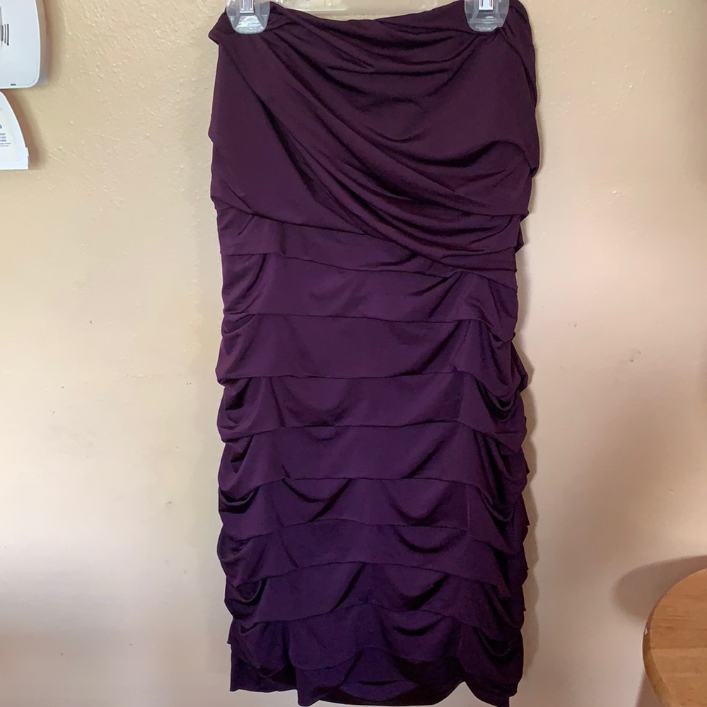 Strapless dress, with ruffle material. Worn once.